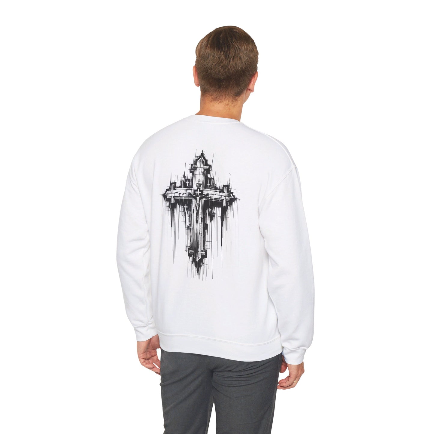 Black Dripping Cross Unisex Crewneck Sweatshirt