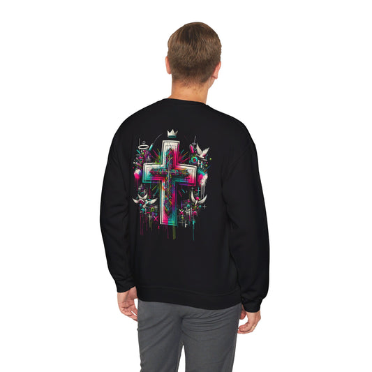 Spray Painted Cross Unisex Crewneck Sweatshirt